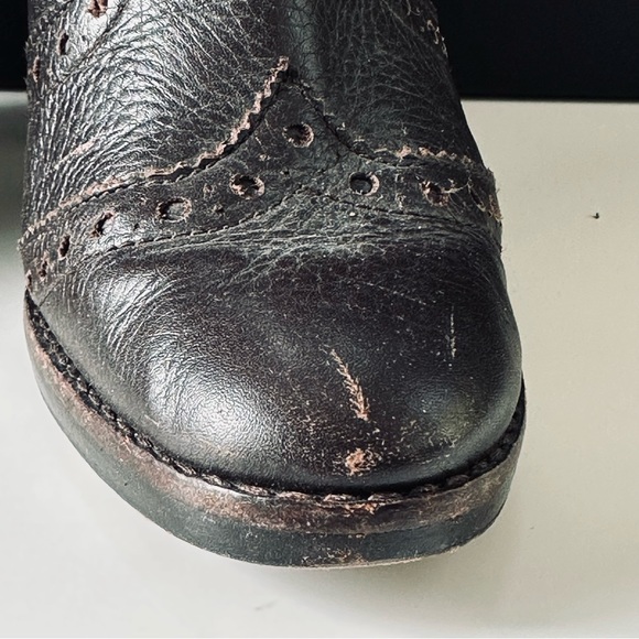 MICHAEL KORS / Penelope Wingtip Pull On Leather Boots / Dark Brown / Size 9.5 - Picture 7 of 16